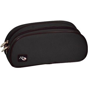 Merangue Zipper Nylon Pencil Case, Black 