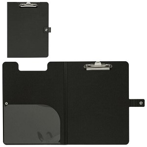 Merangue® Polyfoam Padfolio Clipboard with pocket, 9-1/4 x 12-1/2", Black 