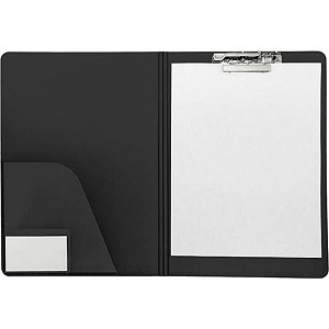 Merangue® Padfolio Clipboard with Industrial Lever Clip, 9 ½” W x 12 5/8″ L x ½” H,Black 