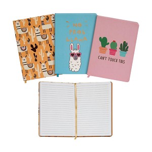 Merangue Llama & Cactus Notebook with Bookmark Ribbon, 6 x 8" 