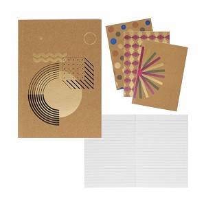 Merangue Kraft Notebook with Designs, 6 x 8" 