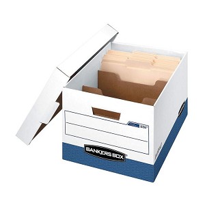 Bankers Box R-Kive DividerBox Heavy-Duty FastFold File Storage Box, Letter size 
