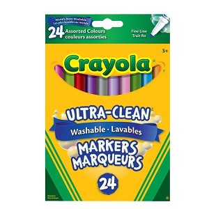 Crayola® Ultra-Clean Washable Markers, Fine Line, Classic Colors, 24 ct. - 1/Pack 469106 
