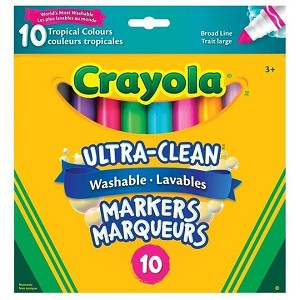 Crayola® Washable Broad Line Markers, Tropical Colours, 10ct. 318840 