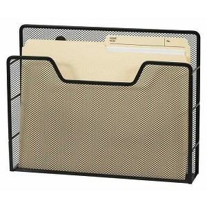 Winnable® Mesh Magnetic File/Magazine Holder, Black, 12 x 2 1/2 x 9 1/4" - Black 