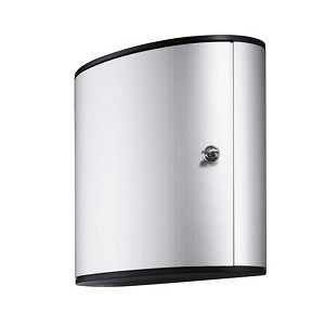 Durable Wall Mounted Secure Key Cabinet with Keyed Lock, Holds 36 Key Tags, Brushed Aluminum 