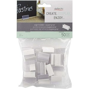 Deflecto 20002 SuperGrip Sign Holder with Adhesive, 50 Piece,1 Inch, Clear 