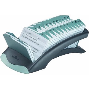 Durable Address Card File - 500 Address Card - 25 A-Z - Black, Gray 