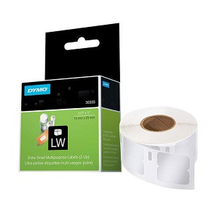 Made by Dymo 30333 LabelWriter Extra-Small Multi-Purpose 2-Up Label, 1/2" x 1", 1000/Roll, White 