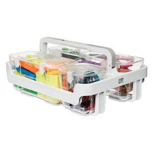 Deflecto Caddy Organizer, Three Clear Compartments, 1/Pack 