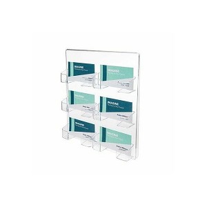 Deflecto Wall Mount Business Card Holder,6 compartments, 8-3/8 x 1-1/2 x 9-3/4 in 