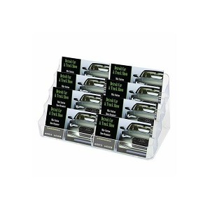 Deflecto Countertop Business Card Holder, 8 Compartments, 7-7/8 x 3-5/8 x 3-7/8 in，Clear 
