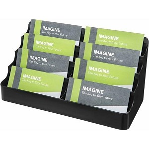 Deflecto® Countertop Business Card Holder,8 Compartment,Black 