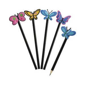 Merangue® Black Wooden Pencil with Butterfly Topper 