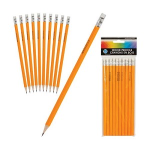 Merangue® Standard HB #2 Pencils with Eraser Toppers, 10/Pack 