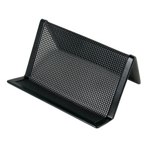 Artistics® Contemporary Punched Metal Business Card and Accessory Holder, Black 
