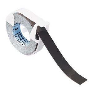Made by Dymo 520109 LT Embossing Labels 3/8" x 9.8', White on Black 