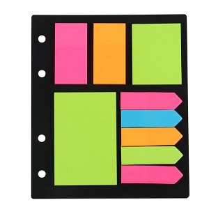 Assorted Sticky Notes and Page Markers Fits for Binder, 4 Shapes 