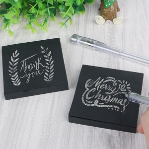 Black Sticky Notes with 2 Silver Gel Pens for Messaging and Flagging, 100 Sheets/Pack, 3Inch x 3Inch 