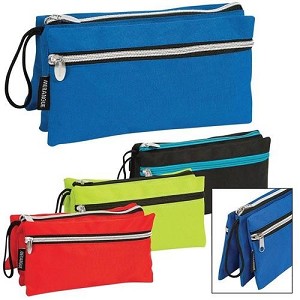 MERANGUE 3-zipper Pencil Case, 8-3/4 x 5 x 1", 517474 