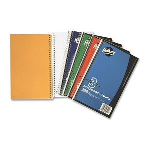 Hilroy 3-Subject Notebook, 6" x 9.50", 300 Pages, Wire Bound 