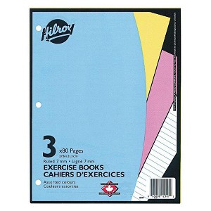 Hilroy Ruled Exercise Book, 3 Pack, 10-7/8 X 8-3/8, 80 Page 