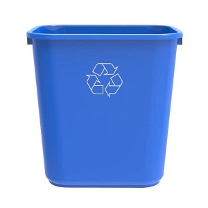 Storex® Plastic Recycling Bin / Wastepaper Basket, 7 Gallon, Blue 