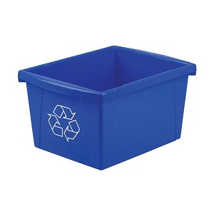 Storex® Letter Size Paper Recycling Bin, 4 Gallon, Blue 
