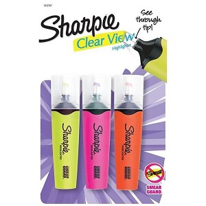 Sharpie® Clear View Highlighter, Assorted, 3/Pack 336354 