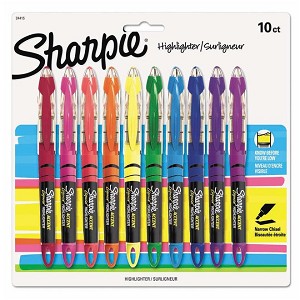 Sharpie® Liquid Pen-Style Highlighters, Assorted Colours, 10/Pack 319160 