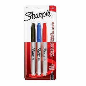 Sharpie® Fine Point Permanent Marker, 3 / Pack, Assorted Colour (30173PP) 