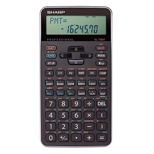 Sharp EL738XT 10-Digit Professional Financial Calculator, 2-Line LCD Display, Black, 1 Each 598243 