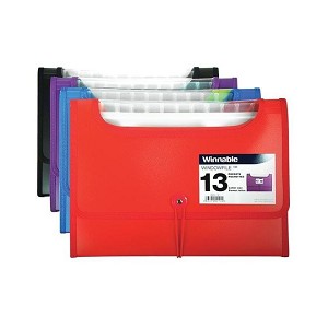 Winnable WindowFile™ 13 Pockets Expanding File, Letter Size, Assorted Colours 