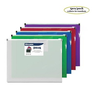 Geo® Frosted Snap Button Side Opening Plastic Document Envelope, 12/Pack 