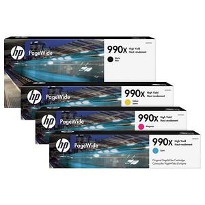 4 Pack Made by HP 990X PageWide Color 755, 774 High Yield PageWide Ink Cartridges 
