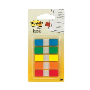 Post-it Flags with 100/On-the-Go Dispenser, Assorted Primary Colors 482687 