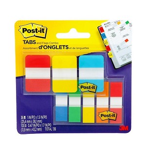 Post-it Flags and Tabs Value Pack, Assorted Colors 