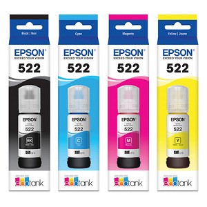 4 Pack Made By Epson T522 EcoTank ET-2720, ET-4700 Ink Bottles 