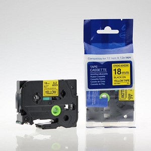 Made by Brother TZE-S641 Label Tape, 18mm (0.7"), Black on Yellow, Tape for P-Touch 8m (26.2 ft) 