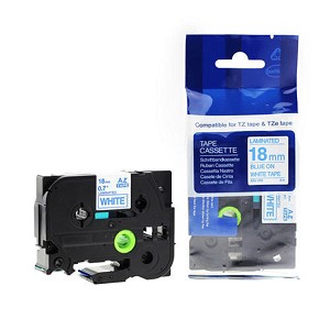 Made by Brother TZe-243 Label Tape, 18mm (0.7''), Blue on White 
