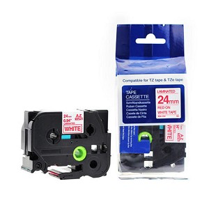 Made by Brother TZe-252 Label Tape, 24mm (0.94''), Red on White 