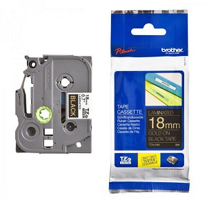 Made by Brother TZe-344 Label Tape, 18mm (0.7''), Gold on Black 