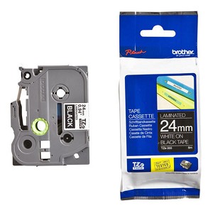 Made by Brother TZe-355 Label Tape, 24mm (0.94''), White on Black 