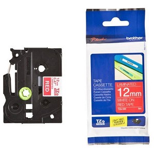 Made by Brother TZe-435 Label Tape, 12mm (0.47''), White on Red 