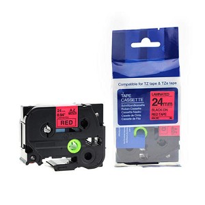 Made by Brother TZe-451 Label Tape, 24mm (0.94''), Black on Red 