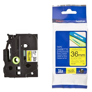 Made by Brother TZe-661 Label Tape, 36mm (1.4''), Black on Yellow 
