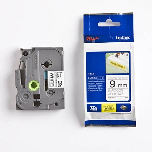 Made by Brother TZe-S221 Label Tape, 9mm(0.35"), Black on White, Strong Adhesive 