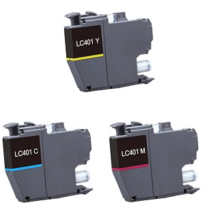 Compatible Brother LC401 Color Ink Cartridge Combo C/M/Y 