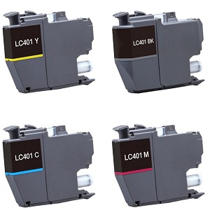 Compatible Brother LC401 Ink Cartridge Combo BK/C/M/Y 