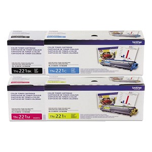 Made By Brother TN221 Original Toner Cartridge Combo Set BK/C/M/Y Combo 
